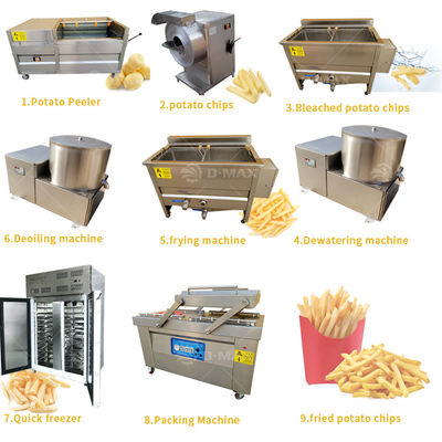 Macchina di produzione di patatine fritte ad alta produttività per la produzione su piccola scala di patatine fritte