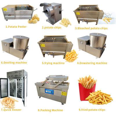 Linea di produzione semiautomatica di patatine fritte surgelate per la produzione di patatine fritte