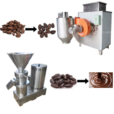0.75kw Macchina di lavorazione dei chicchi di cacao per la produzione di cioccolato liquido e polvere di cacao