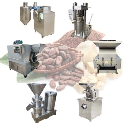 0.75kw Macchina di lavorazione dei chicchi di cacao per la produzione di cioccolato liquido e polvere di cacao