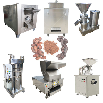 0.75kw Macchina di lavorazione dei chicchi di cacao per la produzione di cioccolato liquido e polvere di cacao