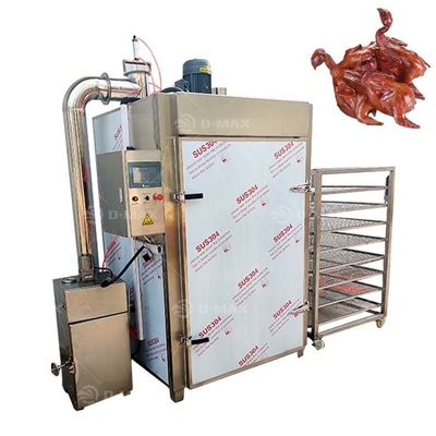 Forno da forno per carne di pesce affumicato ad alta velocità da 30 kg/partizione con carrello e dispositivo di fumo
