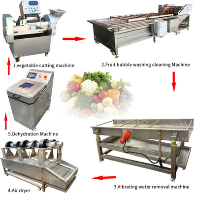 Linea di trasformazione delle verdure ad alta velocità con potenza di 3,75 kW e tecnologia di pulizia delle bolle