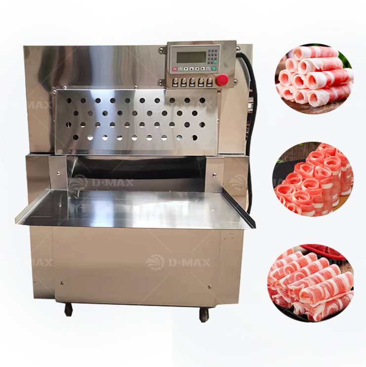 Macchine per la lavorazione della carne a tensione personalizzata Tagliatrice di carne congelata per pezzi di rotolo di carne