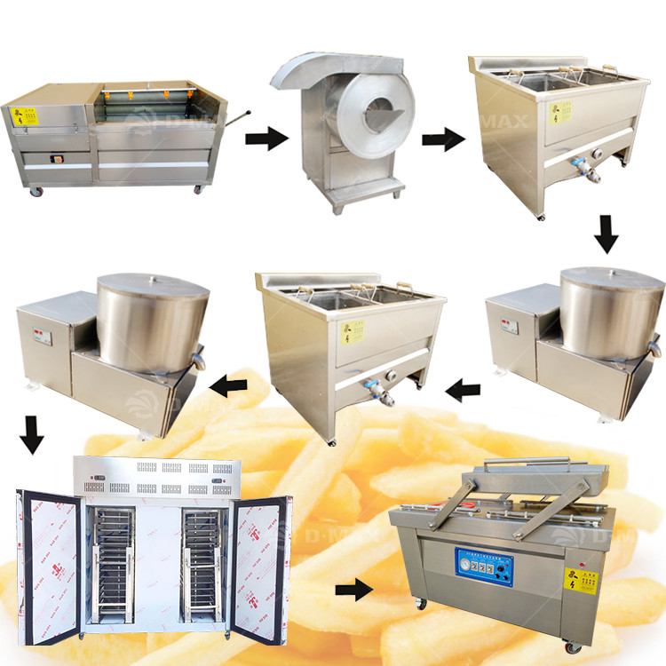 Linea di produzione semiautomatica di patatine fritte surgelate per la produzione di patatine fritte