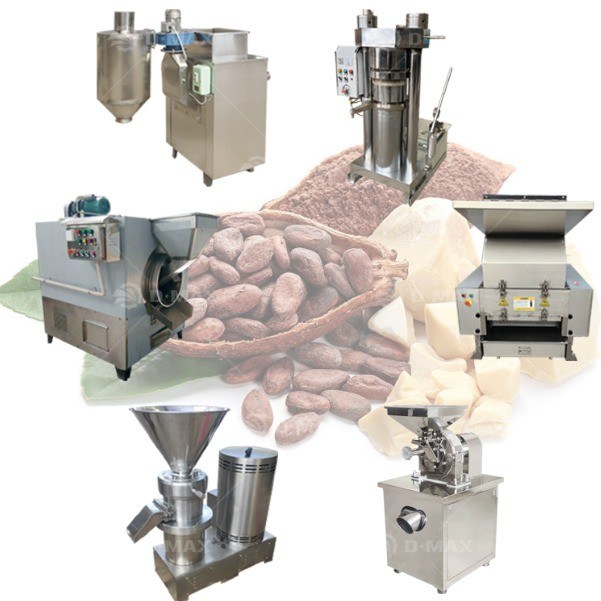 60 kg di acciaio inossidabile Cacao Bean to Chocolate Production Line per negozi di alimenti e bevande