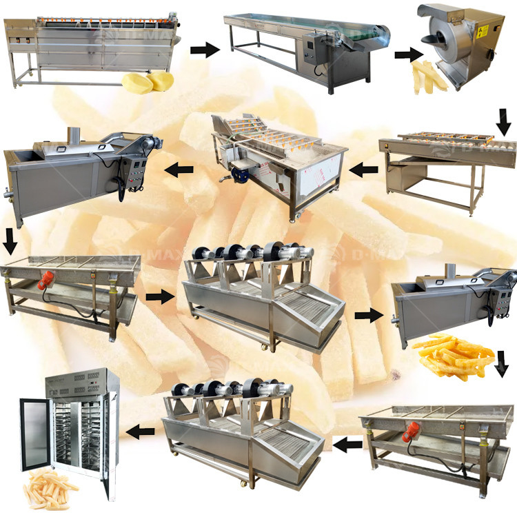 Linea di produzione continua di patatine fritte ad alta produzione 180 kg